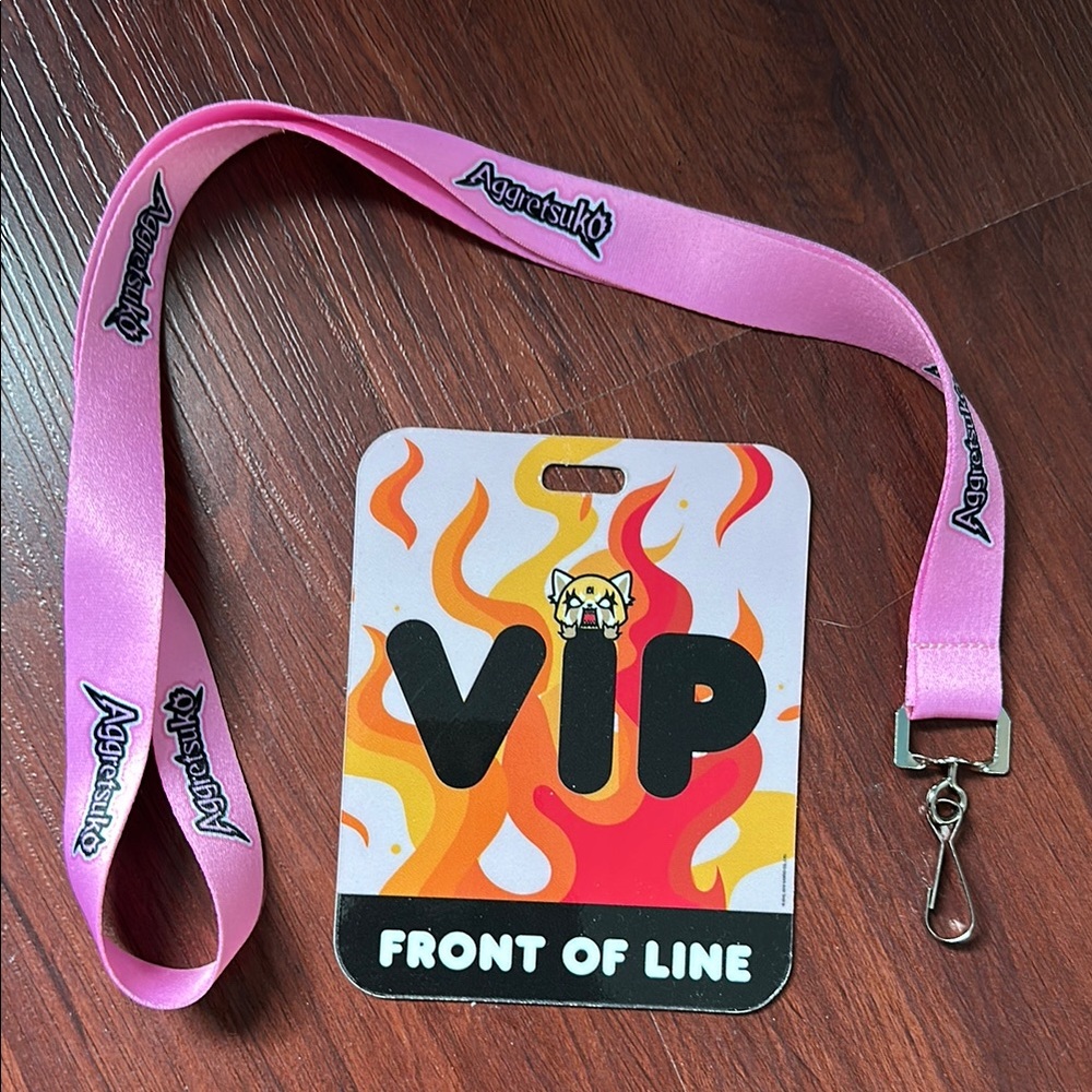 Aggretsuko VIP Lanyard with Badge 18 inch